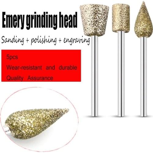 Emery Grinding Head Grinding Wheel Jade Polishing Rough Electric Grinding Hard Pen Shape Abrasive Tools