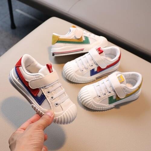 New Girls Boys Mesh White Casual Shoes Toddler Baby Soft Bottom Flats Sneakers Sports Shoes Canvas Shoes Cartoon Kids 2-8Y