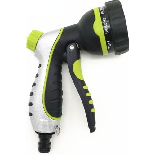 Portable Household High Pressure Zinc Alloy Water Gun Garden Irrigation Garden Nozzle Shower Water Gun 8 Function Pack Glue Gun