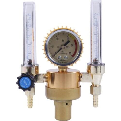 Dual Output Argon Regulator Flowmeter G5/8 Inlet, 15MPA, Argon Gas Meter Pressure Reducing Valve for Argon Arc Welding Machine