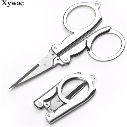 Folding Scissors Pocket Travel Small Crafts Sharp Blade Emergency Mini Foldable Mini Embroidery Scissor Thread Tailor Scissors