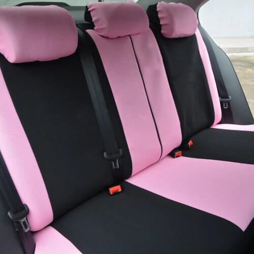 Polyester Fabric Universal Car Seat Covers for Women Full Set Pink Butterfly Embroidery Universal Fit Most Car Seats Styling New
