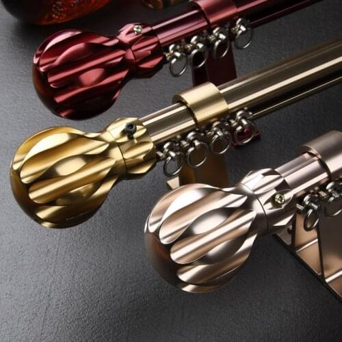 Thickened load-bearing aluminum alloy decorative head Curtain rod Roman rod curtain track mute single pole double pole
