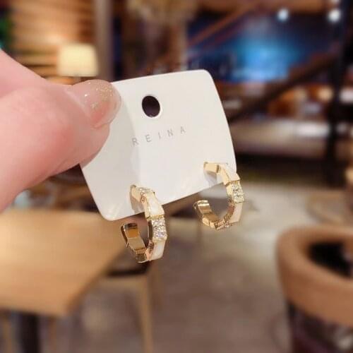 JUWANG Vintage Stud Earrings Piercing Real Gold Plating Geometric Luxury Earrings For Women Fashion Jewelry Pendientes Mujer