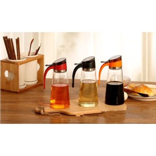 1PC 500ml Large Capacity Glass Oil Bottle Prevent Oil Spill Oil Vinegar Sauce Bottle Pot Kitchen Tool Storage Jar OK 0360