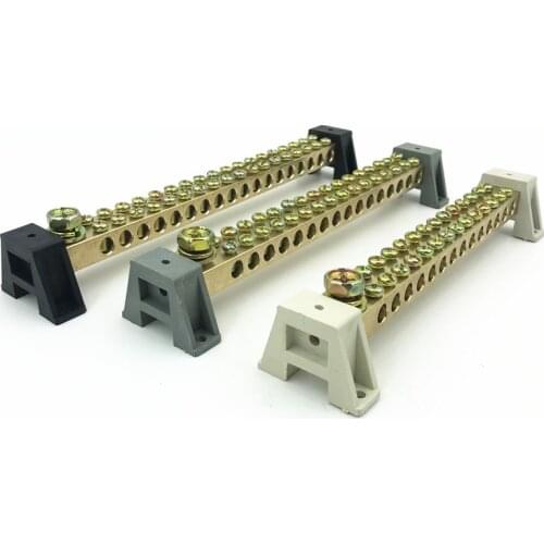1PCS Copper terminal block double row zero grounding terminal copper strip grounding zero line row