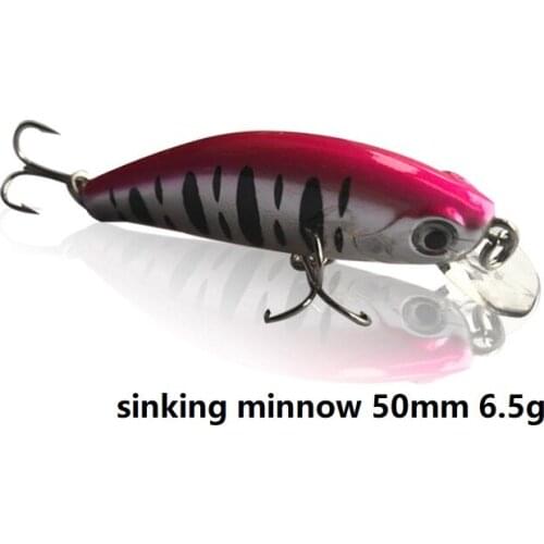 1pcs Minnow Fishing LureS sinking lure Artificial Japan Hard Bait 5cm 6.5g Wobblers with two 8# blood groove hook carp Fishing