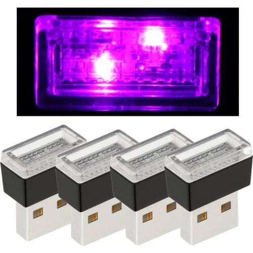 16x Mini USB LED Car Interior Light Neon Atmosphere Ambient Lamp Multicolor