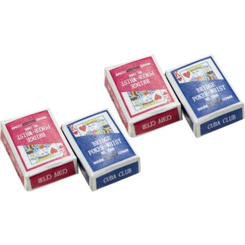 2 Deck Miniature Bridge Poker 1:12 Dollhouse Playing Cards Doll House Toys