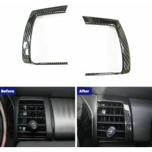 2PCS For BMW MINI Cooper F55 F56 F57 Carbon Fiber ABS Car Air Vent Cover Sticker Car Interior Mouldings