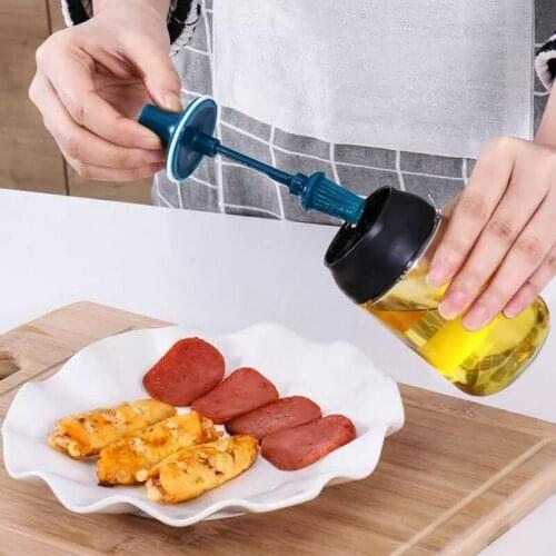 3 Pcs Glass Spice Jars Airtight Seasonning Box Jar Condiment Jar, with Lid and Spoon,Oil Brush,Honey Spoon,8.45 Oz