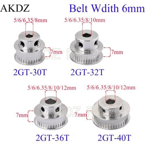 2GT 16 20 teeth 2GT Timing Pulley Bore 3.17/4/5/6/6.35/8mm for GT2 Open Synchronous belt width 6mm small backlash 16 20Teeth