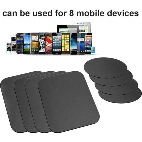 8 Pcs Magnetic Metal Plates Sticker for Smart Phones Matte Black Super thin Easy to attach and remove Works with all smart phone