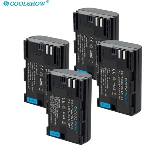 Batteries LP E6 For EOS 6D 7D 80D 70D 60D 5D MarkII III IV EF-S 18-200IS Kit 5D mark III XC10 LP-E6 Canon Battery lpe6 2000mah