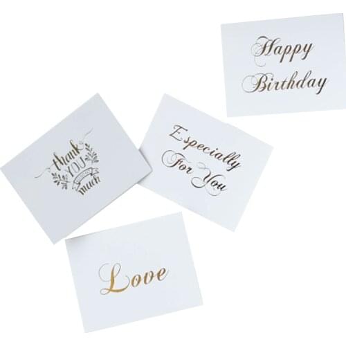 40pcs/lot White Bronzing Gift Gift Decoration Card Four Selection For School And Office Supply
