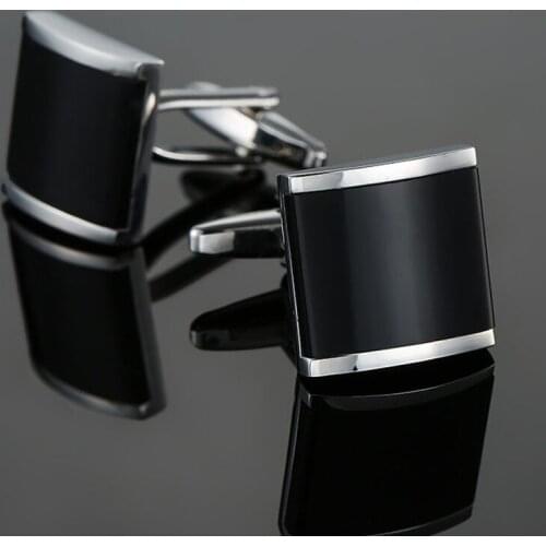 Free delivery, high quality copper material cuff links, new fashion black enamel craft cufflinks, mens wedding gifts