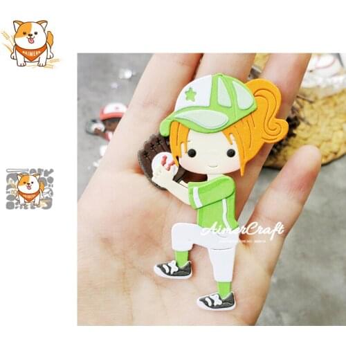 Baseball Men Women Players Metal Cutting Dies Scrapbooking Stencil DIY Embossing Craft Die Cuts Card Making New Dies For 2020