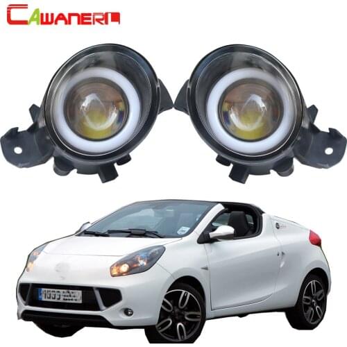 Cawanerl For Renault Wind Convertible 2010 2011 2012 2013 2014 2015 Car LED Fog Light Angel Eye Daytime Running Light H11 12V