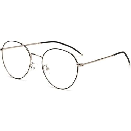 Black Retro Eyeglasses Frame Reading Glasses Frames Clear Glasses Mens Women Round Metal Transparent Eyewear 2350OLO