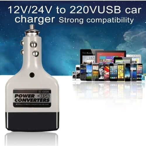 DC 12/24V To AC 220V USB Car Mobile Power Inverter Adapter Auto Car Power Converter Charger Used For All Mobile Phones