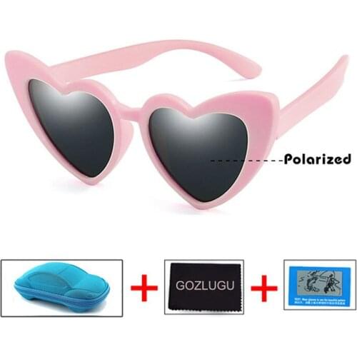 GOZLUGU Selling Kids Polarized Sunglasses Children Heart Sun Glasses Girls Boys Silicone UV400 Child Mirror Baby Eyewear Gafas