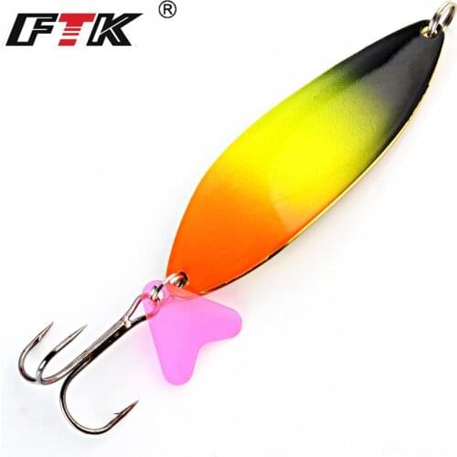 FTK 1pc Fishing Lure Double Spoon Lure With Treble Hook 30g 32g 40g Spinner Bait Metal Jigging Hard Bait For Pike Carp Fishing