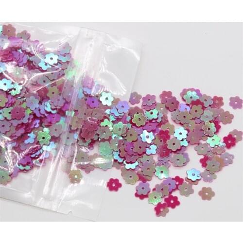 KSCRAFT 6mm Multi-colored Flower Shape Sequins PVC Flat for DIY Card Making Craft Color Collection