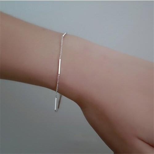 Fashion Simple 925 Sterling Silver Charm Bracelet &Bangle For Women Girls Engagement Jewelry SL399