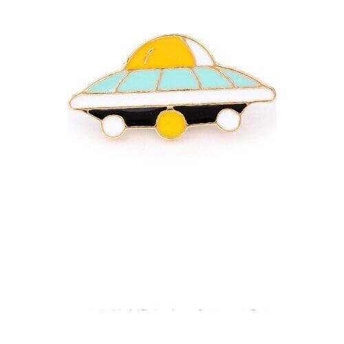 Cartoon UFO Pins Metal Enamel Brooch and Brooches Fashion Lapel Pin Backpack Bags Badge Collection Gifts