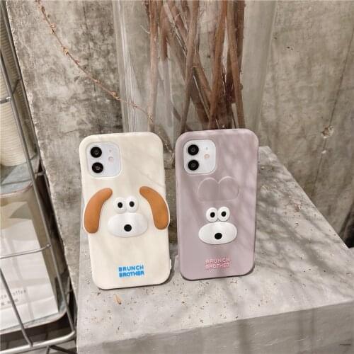 New Cute Cartoon dog rabbit Soft Silicone Phone Case For iphone 12 mini 11 pro max SE20 6S 7 8 Plus XS MAX XR X with Hang rope