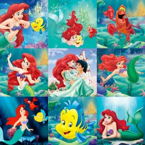 Disney Diamond Painting Cartoon Mermaid DIY Diamond Embroidery Full Square Round Cross Stitch Kits Kids Room Decoration Gift