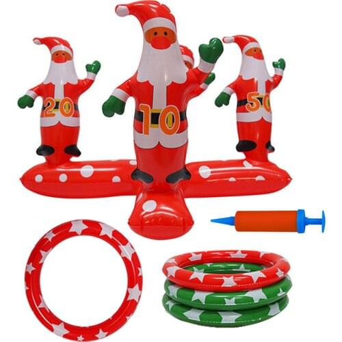 Inflatable Throwing Ring Toss Throw Game Christmas Tree Santa Clause Model Game for Kids Christmas Party Activities Games