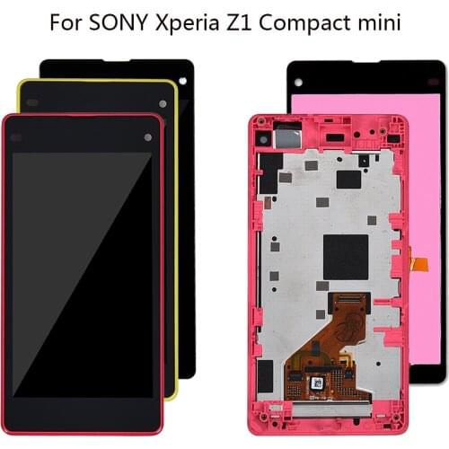 Original 4.3" For SONY Xperia Z1 Compact mini LCD Touch Screen Digitizer Assembly Frame For Sony Xperia Z1 mini D5503 M51W LCD