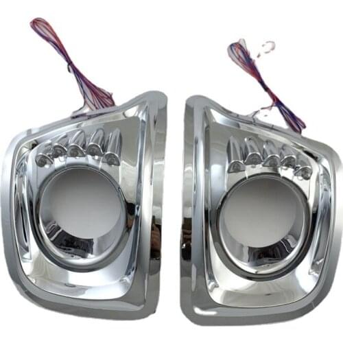 Front Lower Bumper Fog Light Cover Grille with LED For Toyota Hilux Vigo 2008-2011