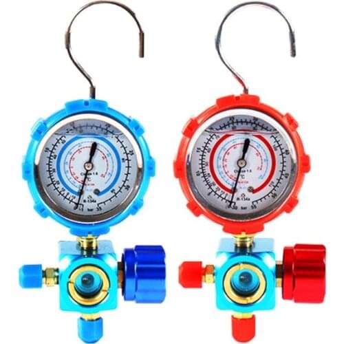 R410A R22 R134A Refrigerant High/Low Pressure Gauge 1/4 Auto Car Air Conditionin