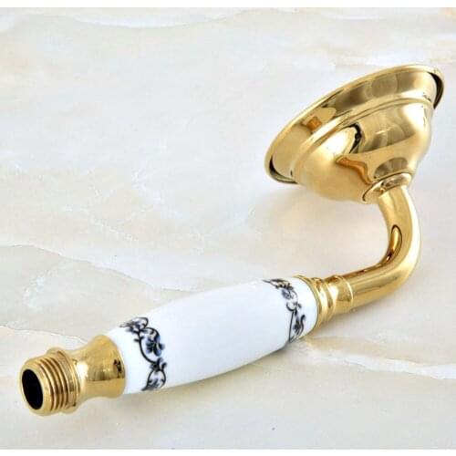 Luxury Polished Gold Color Brass Telephone Shape Hand Spray Handheld Shower head / Bathroom Accessory (Standard 1/2") mhh051