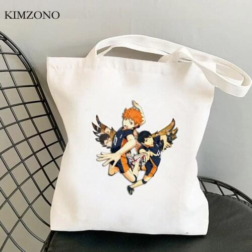 Haikyuu shopping bag grocery bolsa jute bag cotton eco canvas bag woven boodschappentas sac tissu