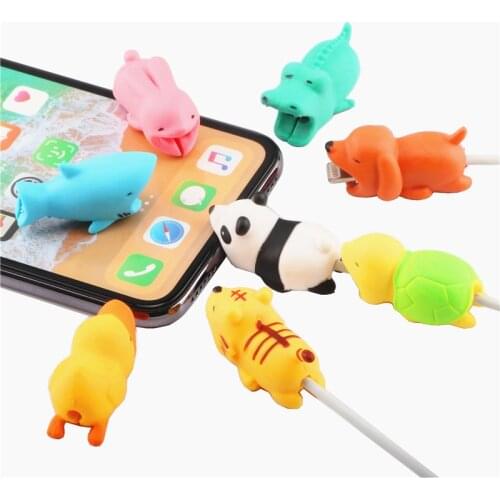 SIANCS Cute Cable Bite Cable Animal Protector Doll For Iphone Cable Case Organizer Winder Chompers Wire USB Charger Line Cover