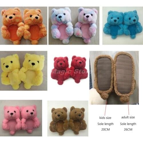 Teddy Bear Slippers Winter Shoes Women Slippers Unisex Brown Fashion Plush Female Indoors Slippers Home Warm Slippers Ladies