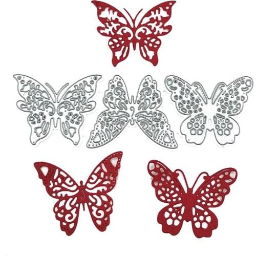 Julyarts 3pcs Butterfly Stencils for DIY Scrapbooking Fustelle For DIY Scrapbooking Album Engraving Paper Cards Craft Decorative