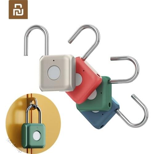 Xiaomi USB Rechargeable Smart Keyless Electronic Fingerprint Lock Home Anti-theft Safety Security padlock Door Luggage Case lock