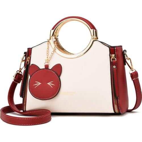 Large Capacity Leather Crossbody Bags for Women 2021 Handbag Casual Designer Tote Fashion Women Shoulder Cute cartoon pendant