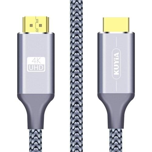 High Speed HDMI 2.0 Cable 6 Ft, 3D/60Hz, Durable Braided Audio Return(ARC) Compatible UHD TV Blue-Ray PS4 PS3 HDCP2.2 1-Pack