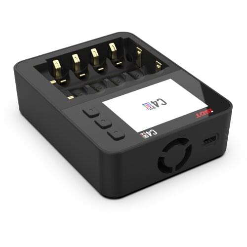 ISDT C4 EVO Smart Battery Charger With Type-C QC3.0 Output for AA AAA Li-ion Battery With IPS Display Screen With Adapter