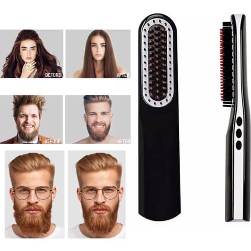 LCD Men Beard Straightener Hot Multifunctional Hair Comb Smoothing Professional Straightener Beard Beauty Supplies