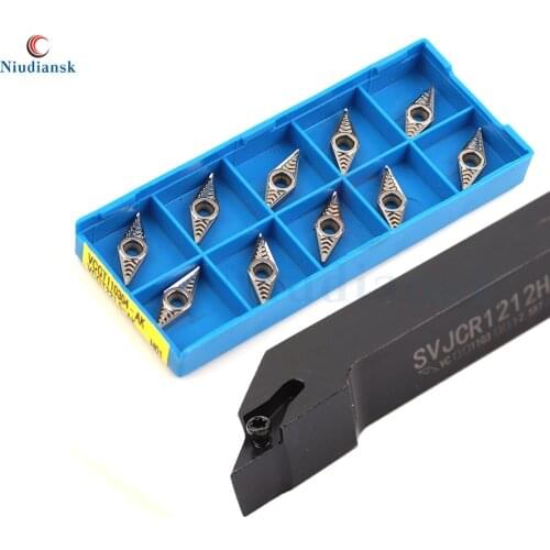 1pc SVJCR1212H11 SVJCR1616H11 SVJCR2020K11 External Turning Tool Holder SVJCL 10pcs VCGT1103 Carbide Inserts CNC Lathe Tools Set