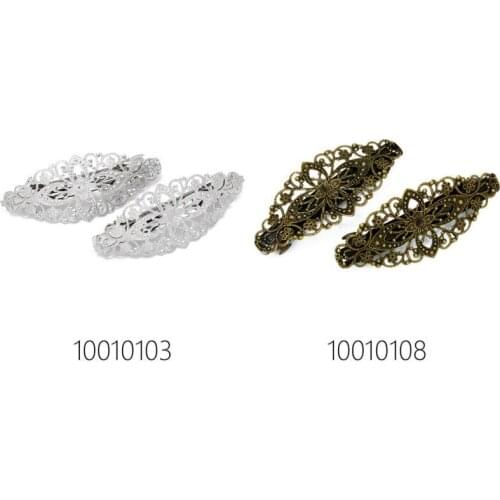 10pcs 78x35mm floral filigree bezel hairpin barrette bobby pin,hair pin,bobby pin-100101