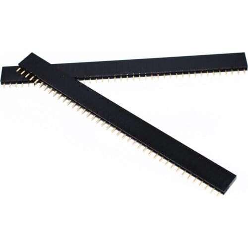 100pcs 40 Pin Single Row Straight Female Pin Header Connector Strip High Quality 2.54mm Black OH