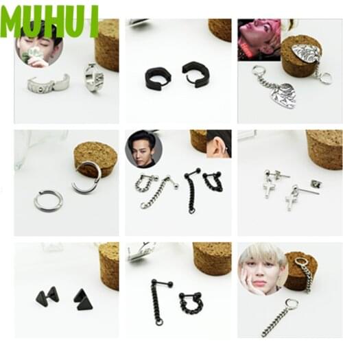 2019 Kpop LUHAN GD BAP JUNGKOOK V SUGA Unisex Earrings For Women Men Jewelry Brinco 19140