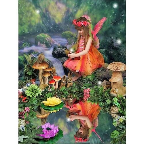 5D DIY Diamond Painting cross stitch fairy Square Rhinestone Decorative stickers Diamond Embroidery scape Full Mosaic Needlework